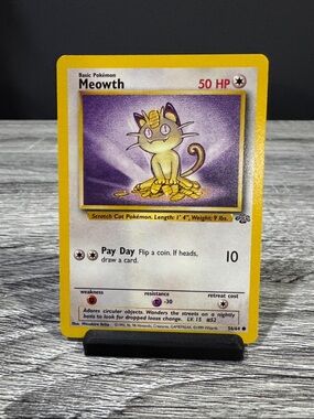 Pokémon | Jungle #56/64: Meowth (1999) - Vintage Collectible Trading Card